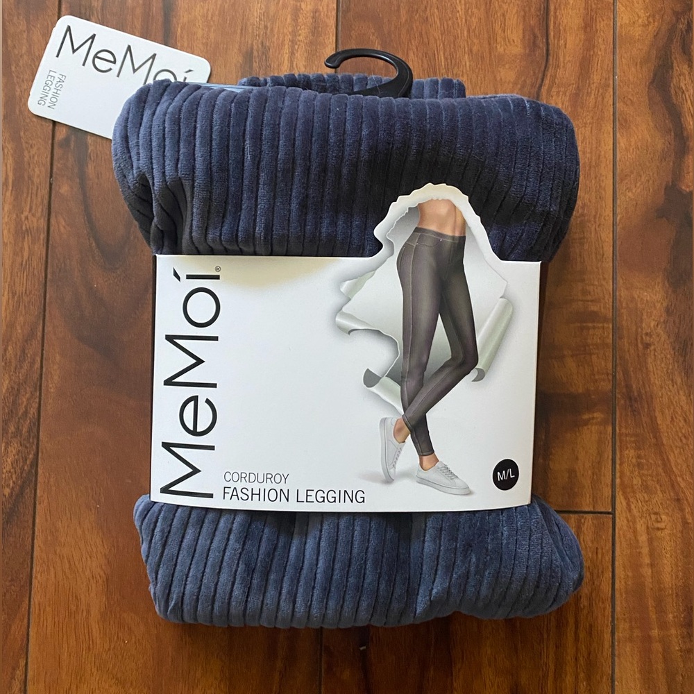 MeMoi Corduroy Fashion Legging in Navy
